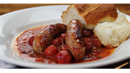 Baked Sausages with Cherry Tomatoes 