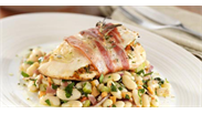 Pancetta Wrapped Chicken & Cannellini Bean Salad