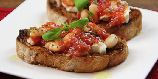 Tuscan Style Tomato & Bean Bruschetta